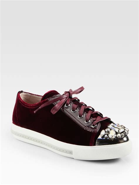 miu miu velvet sneakers